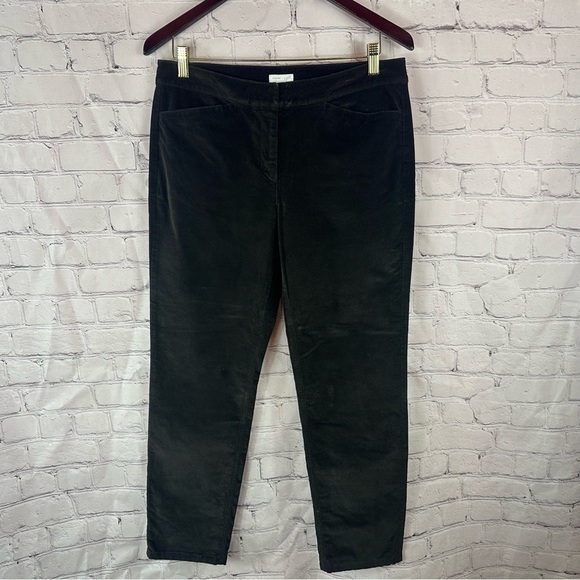 j. jill Black corduroy Pants sz 8  classic winter minimalists cotton blend - Picture 1 of 8